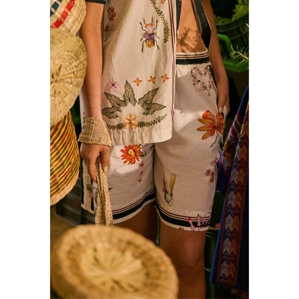 Agua Bendita Malaga Ambar Shorts Relaxed Fit Floral Print Size S NWT